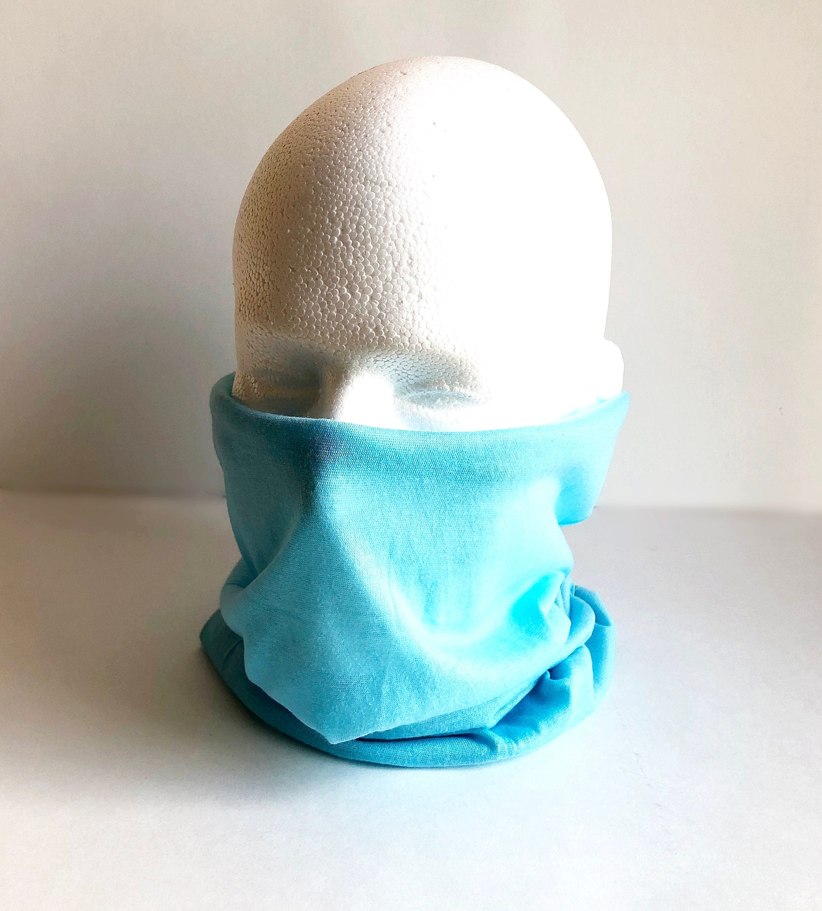 Light Blue Face Mask Scarf New Multi Functional Seamless Protective Covering Elastic Neck Gaiter Bandana Breathable Balaclava Head Wear N16